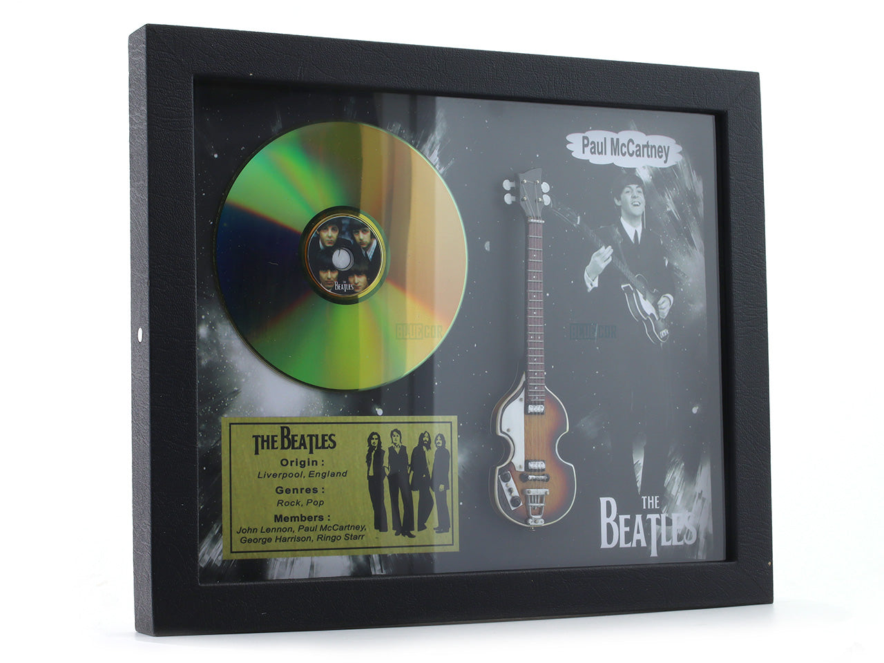 Paul McCartney Beatles 3D Music Frame with Miniature Guitar - Premium Wall Décor Gift Bluecor