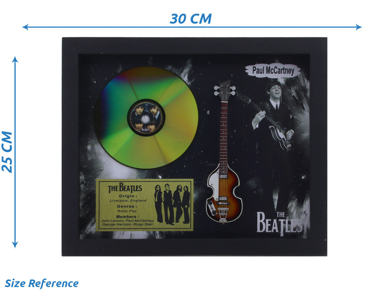 Paul McCartney Beatles 3D Music Frame with Miniature Guitar - Premium Wall Décor Gift Bluecor