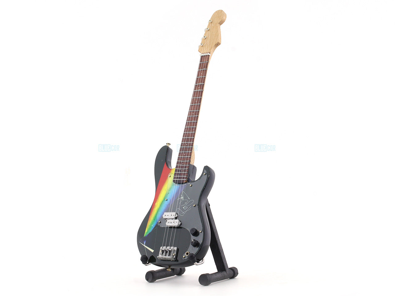 Pink Floyd Musician Bass Electric Guitar Miniature with Stand Design B