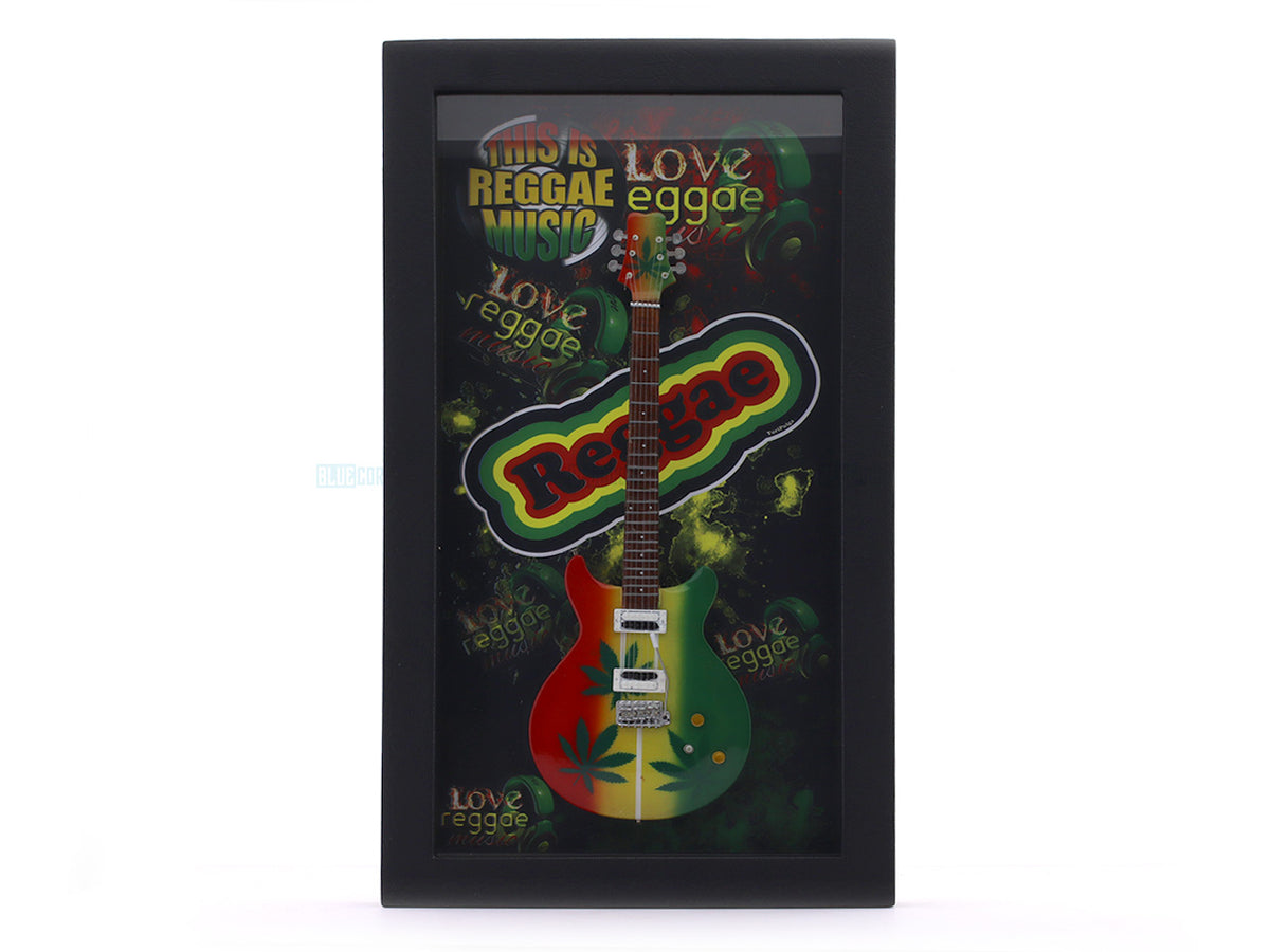 Reggae Guitar 3D Frame with Miniature Guitar | Music Wall Décor Gift India