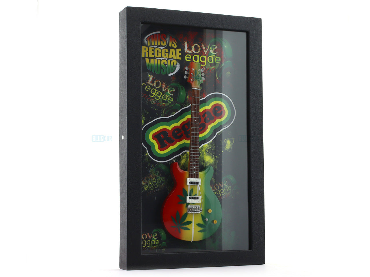 Reggae Guitar 3D Frame with Miniature Guitar | Music Wall Décor Gift India