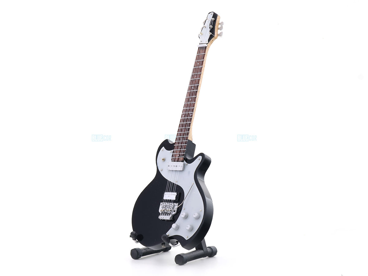 Richie Sambora ESP Inspired Wooden Miniature Guitar Collectible with Display Stand 25cm | Rock Music Décor Gift for Fans