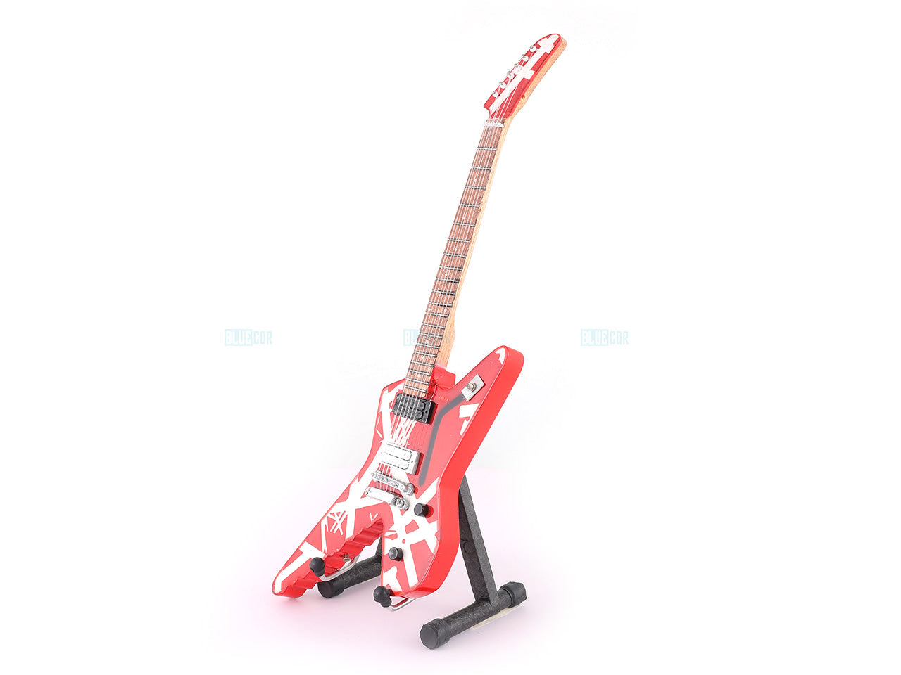 Van Halen Shark Fin Miniature Guitar with Stand Generic design A Decor