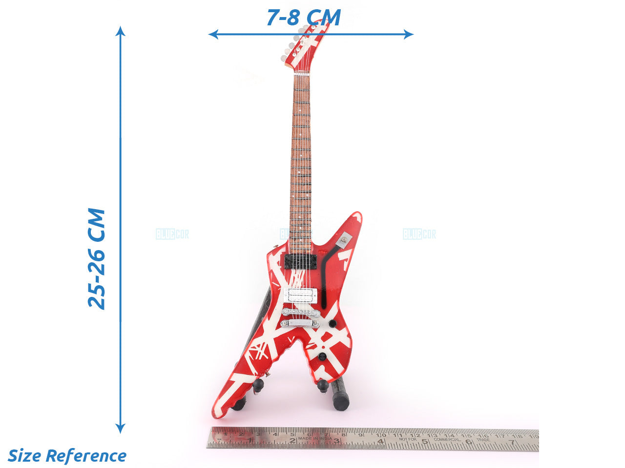 Van Halen Shark Fin Miniature Guitar with Stand Generic design A Decor
