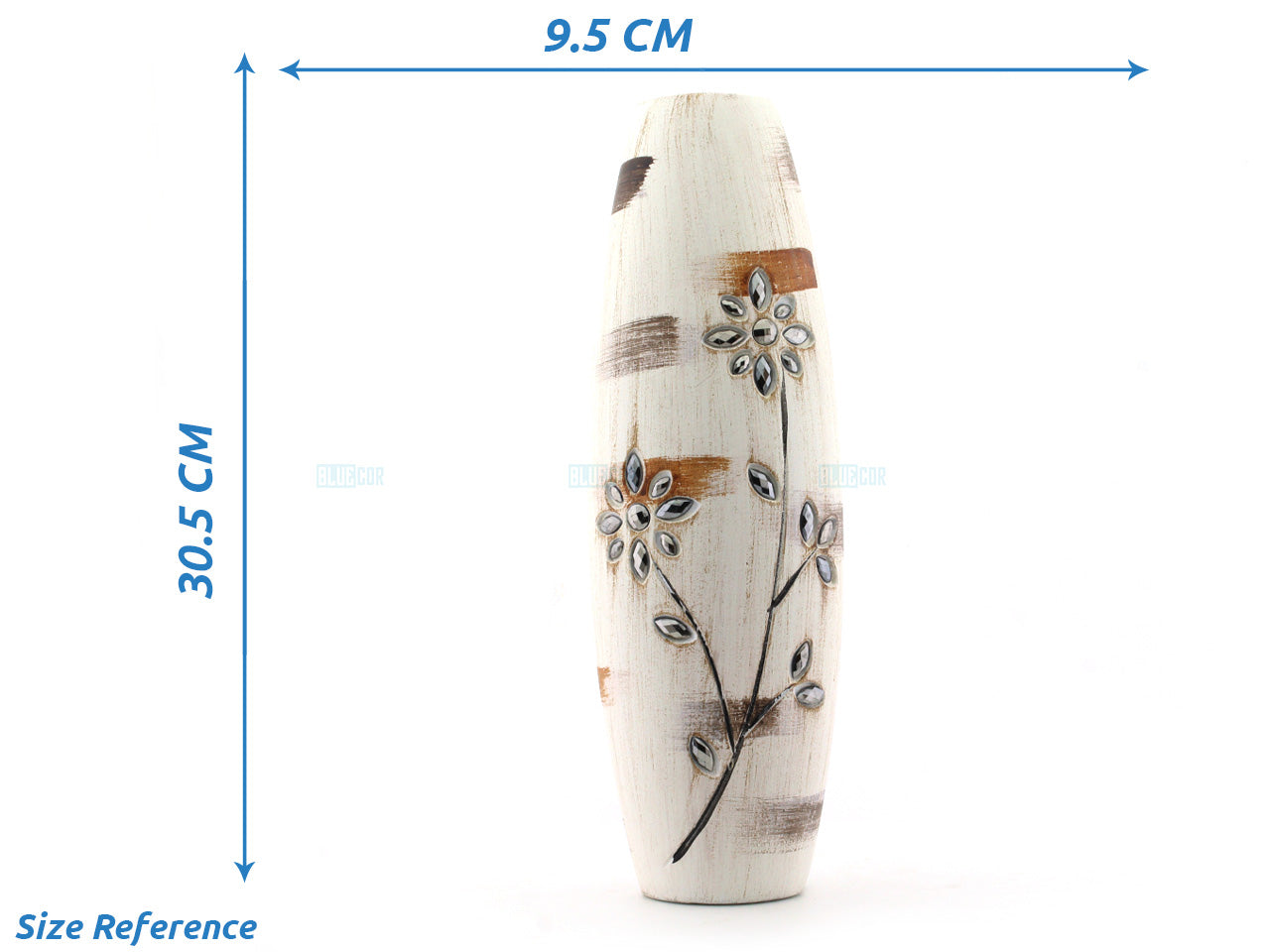 Set of 2 Handcrafted Wooden Vases with Floral and Textured Design - Rustic Elegance