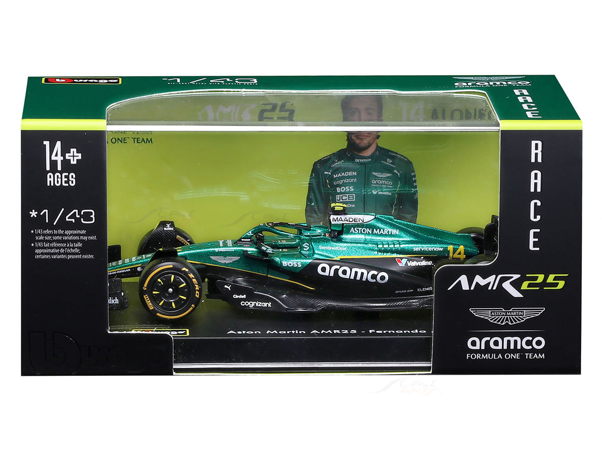2025 Aston Martin AMR25 F. Alonso Australia GP 1:43 Scale Bburago Licensed Formula 1 Diecast Model
