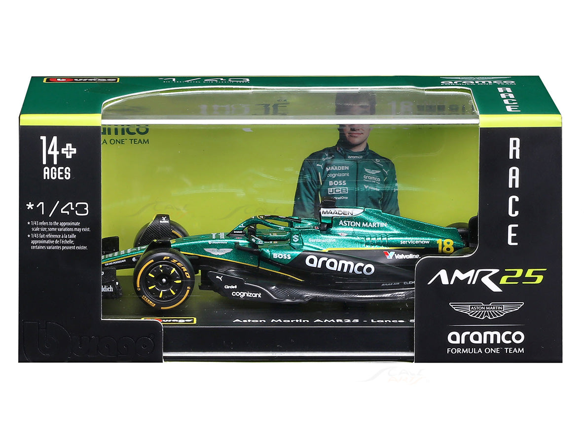 2025 Aston Martin AMR25 L. Stroll Australia GP 1:43 Scale Bburago Licensed Formula 1 Diecast Model