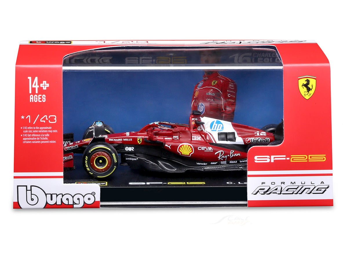 2025 Ferrari SF-25 Charles Leclerc Australia GP 1:43 Scale Bburago Licensed Formula 1 Diecast Model