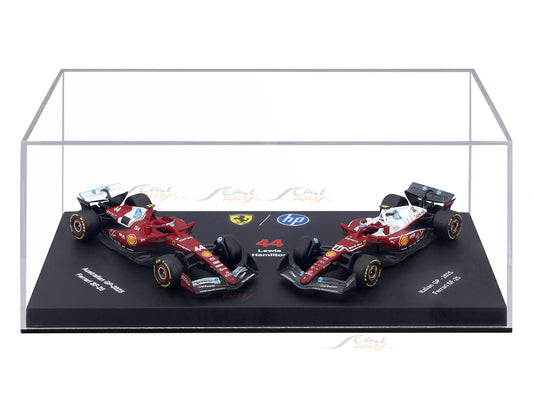 2025 Ferrari SF-25 Lewis Hamilton No.44 Twin Pack 1:64 Bburago Licensed F1 Diecast Scale Model Collectible Set