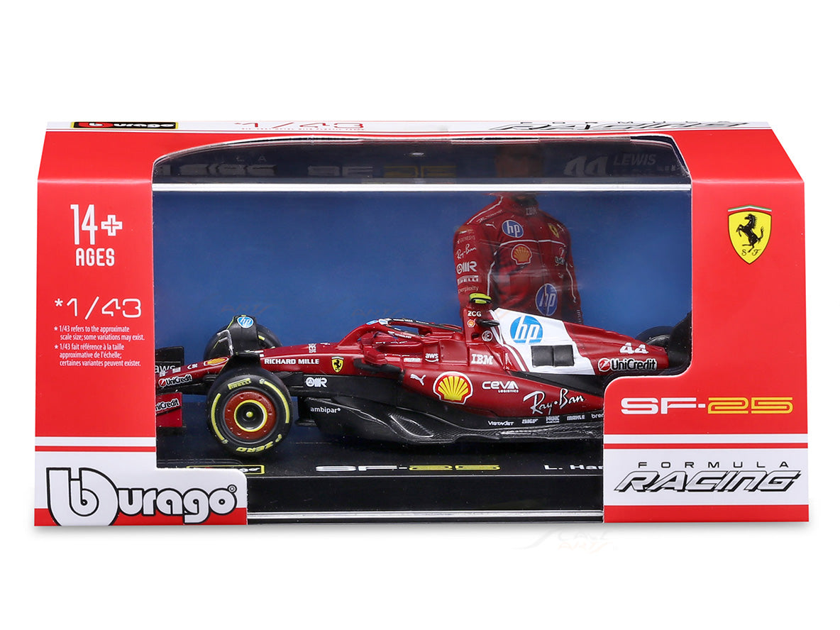 2025 Ferrari SF-25 Lewis Hamilton Australia GP 1:43 Scale Bburago Licensed Formula 1 Diecast Model