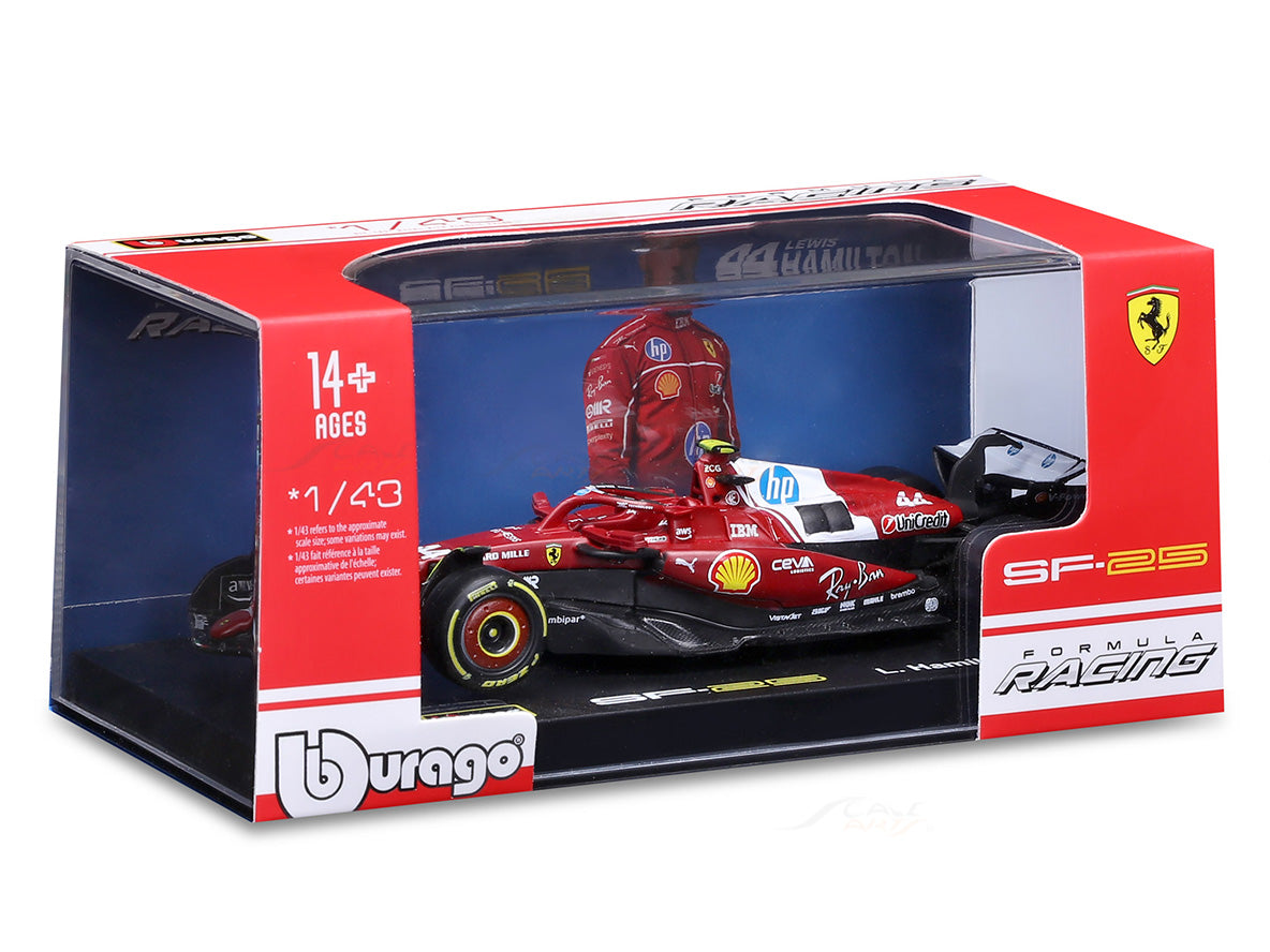 2025 Ferrari SF-25 Lewis Hamilton Australia GP 1:43 Scale Bburago Licensed Formula 1 Diecast Model