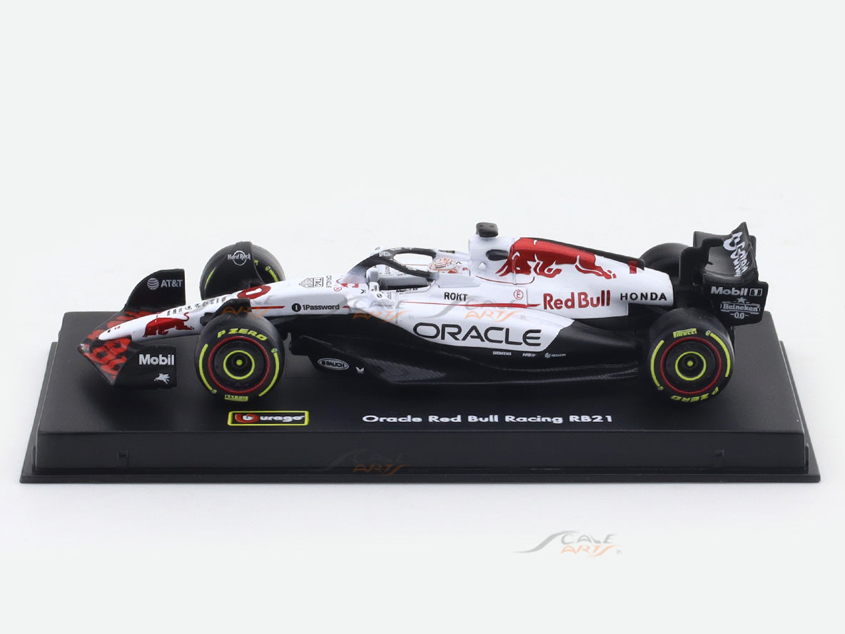 2025 Red Bull RB21 Winner Japan GP with Helmet 1:43 Bburago & Coffee Mug F1 Collectible Set