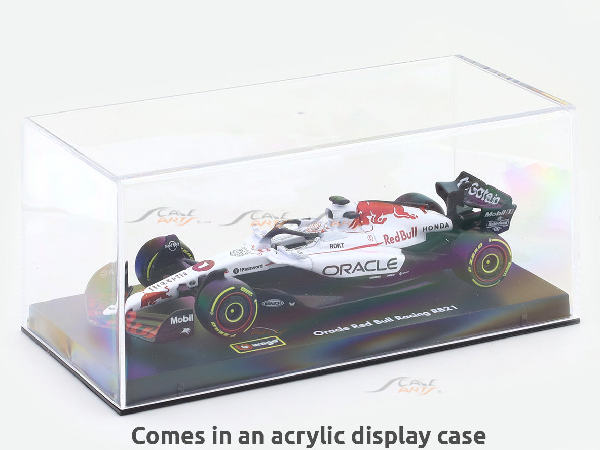 2025 Red Bull RB21 Winner Japan GP with Helmet 1:43 Bburago & Coffee Mug F1 Collectible Set