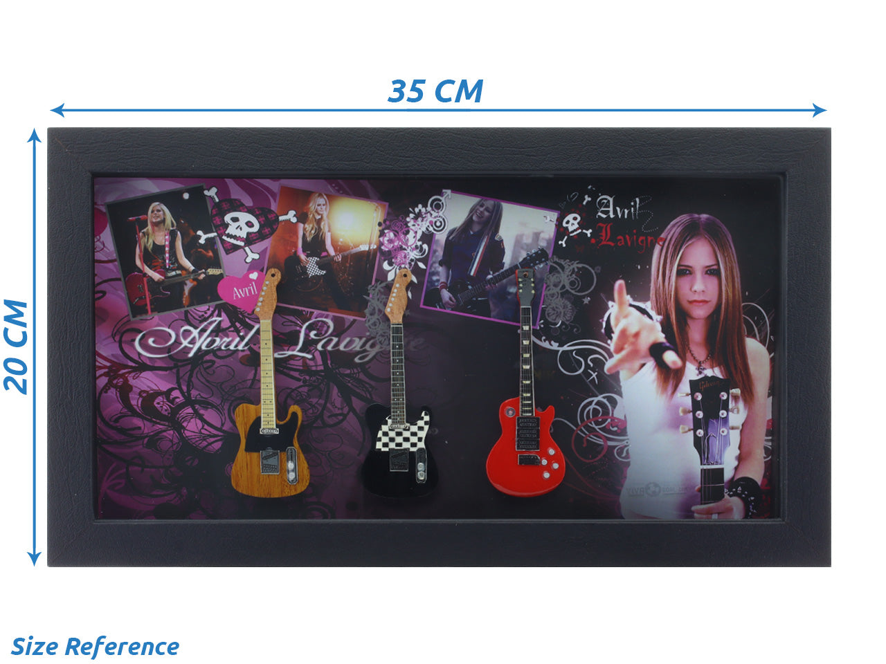 Avril Lavigne band photo frame with miniature guitars Design A - Bluecor