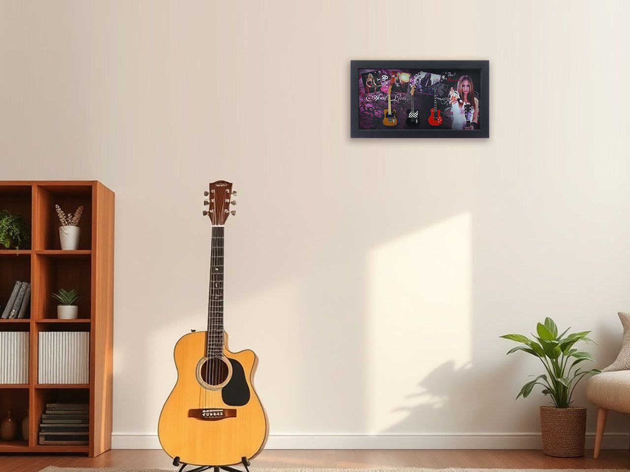 Avril Lavigne band photo frame with miniature guitars Design A - Bluecor