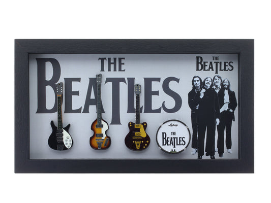 The Beetles Music band photo frame with miniature guitars Design A - Bluecor