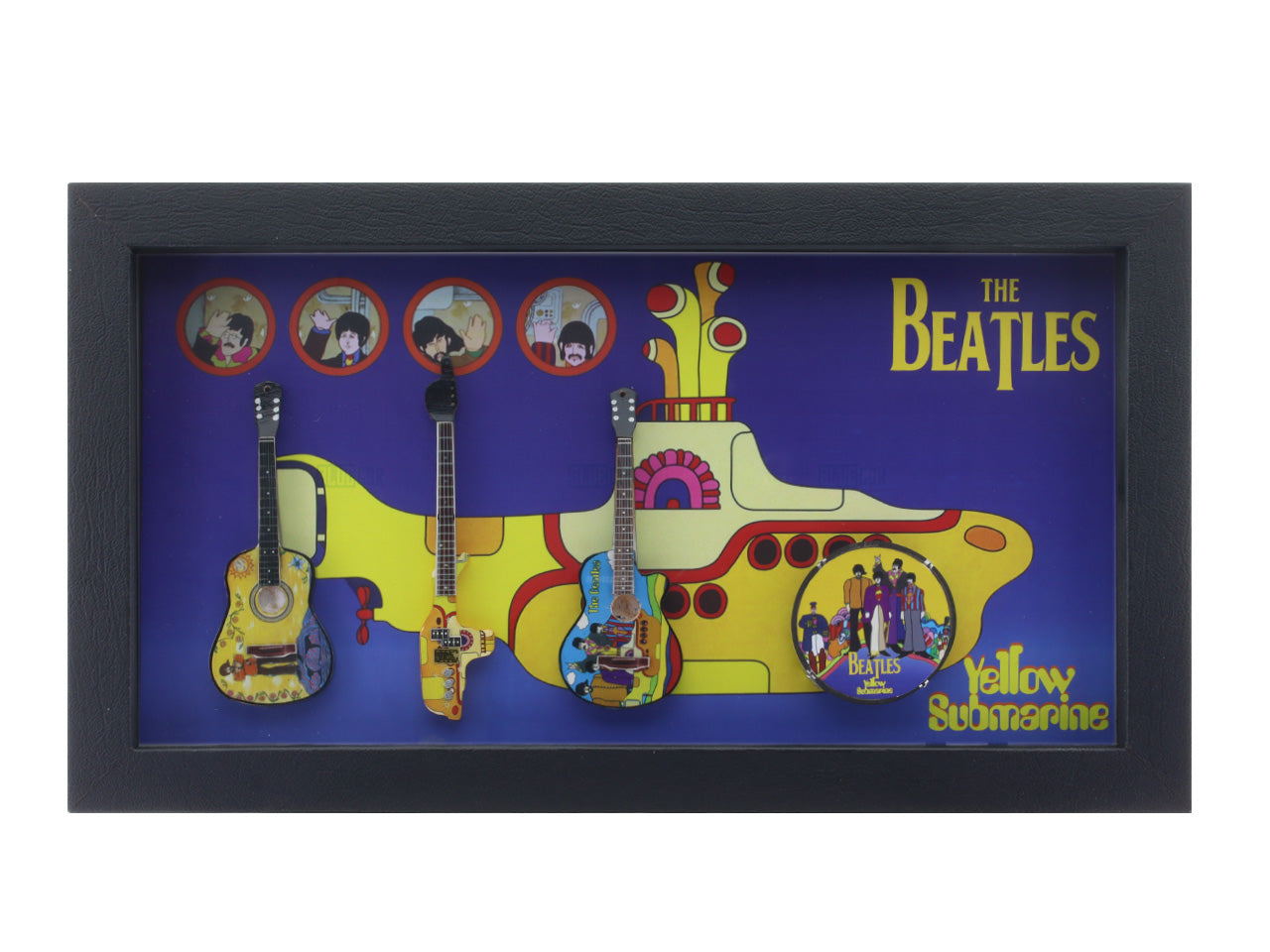 The Beetles Music band photo frame with miniature guitars Design B - Bluecor