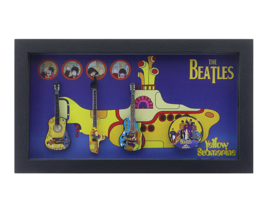 The Beetles Music band photo frame with miniature guitars Design B - Bluecor