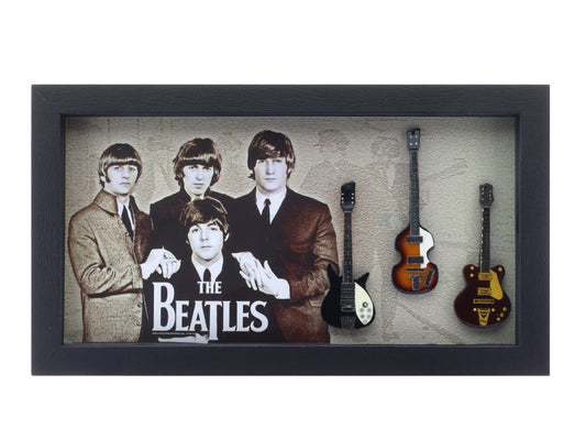 The Beetles Music band photo frame with miniature guitars Design D