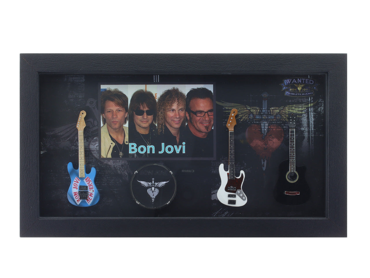 Bon Jovi Music band photo frame with miniature guitars Design B