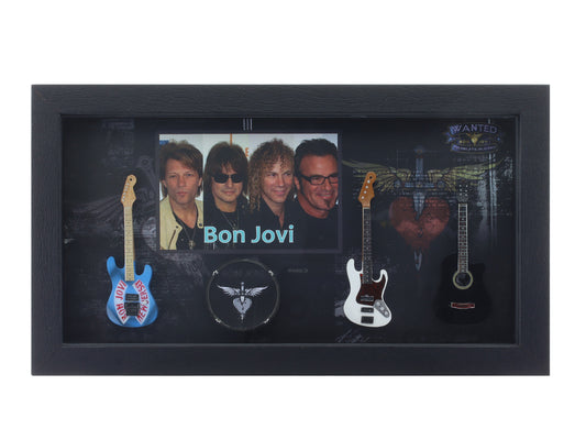 Bon Jovi Music band photo frame with miniature guitars Design B