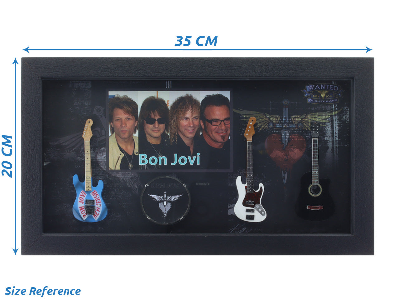 Bon Jovi Music band photo frame with miniature guitars Design B - Bluecor