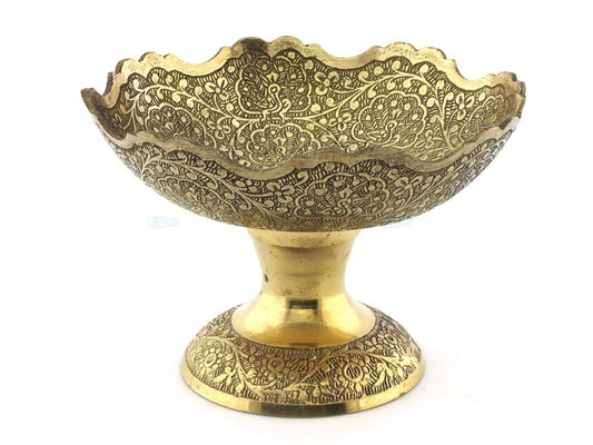 Brass Engraved Decorative Bowl 6 Inch- Elegant Home Accent Design 2