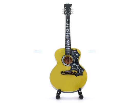 Elvis Presley Musician Bass Electric Guitar Miniature with Stand Design B