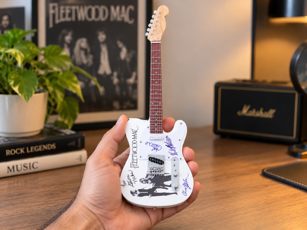 Fleetwood Mac Inspired Signature-Style A Miniature Guitar with Stand - 25cm