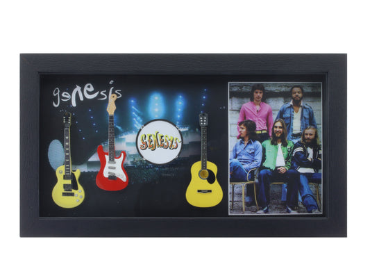 Genesis Music band photo frame with miniature guitars Design A