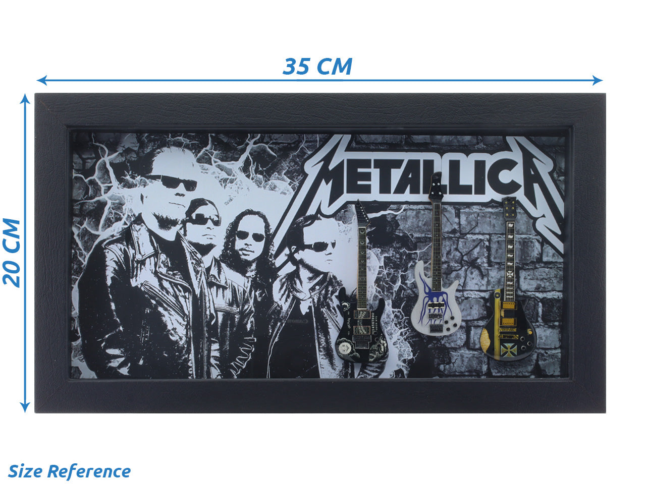 Metallica band photo frame with miniature guitars Design A - Bluecor