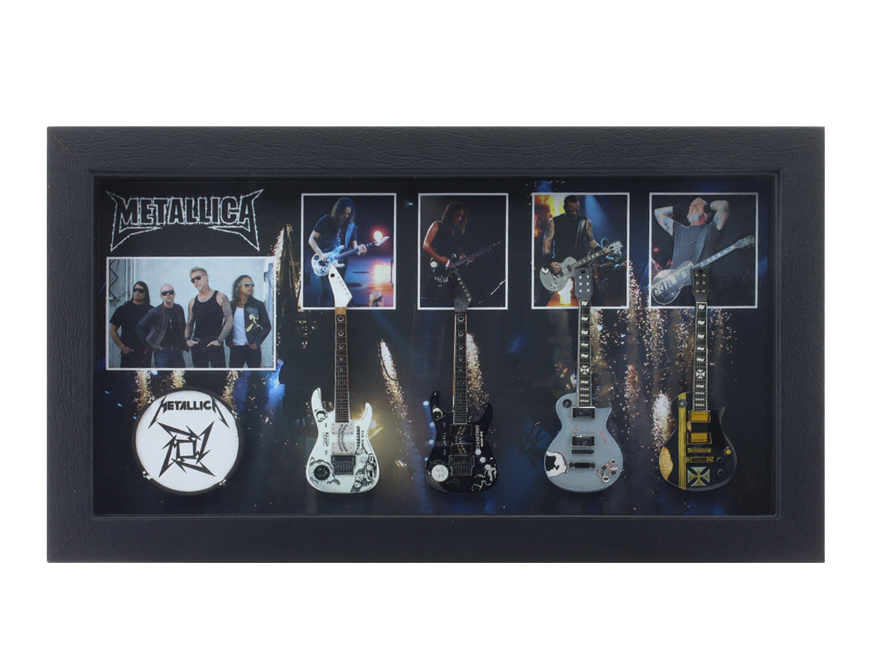 Metallica band photo frame with miniature guitars Design B
