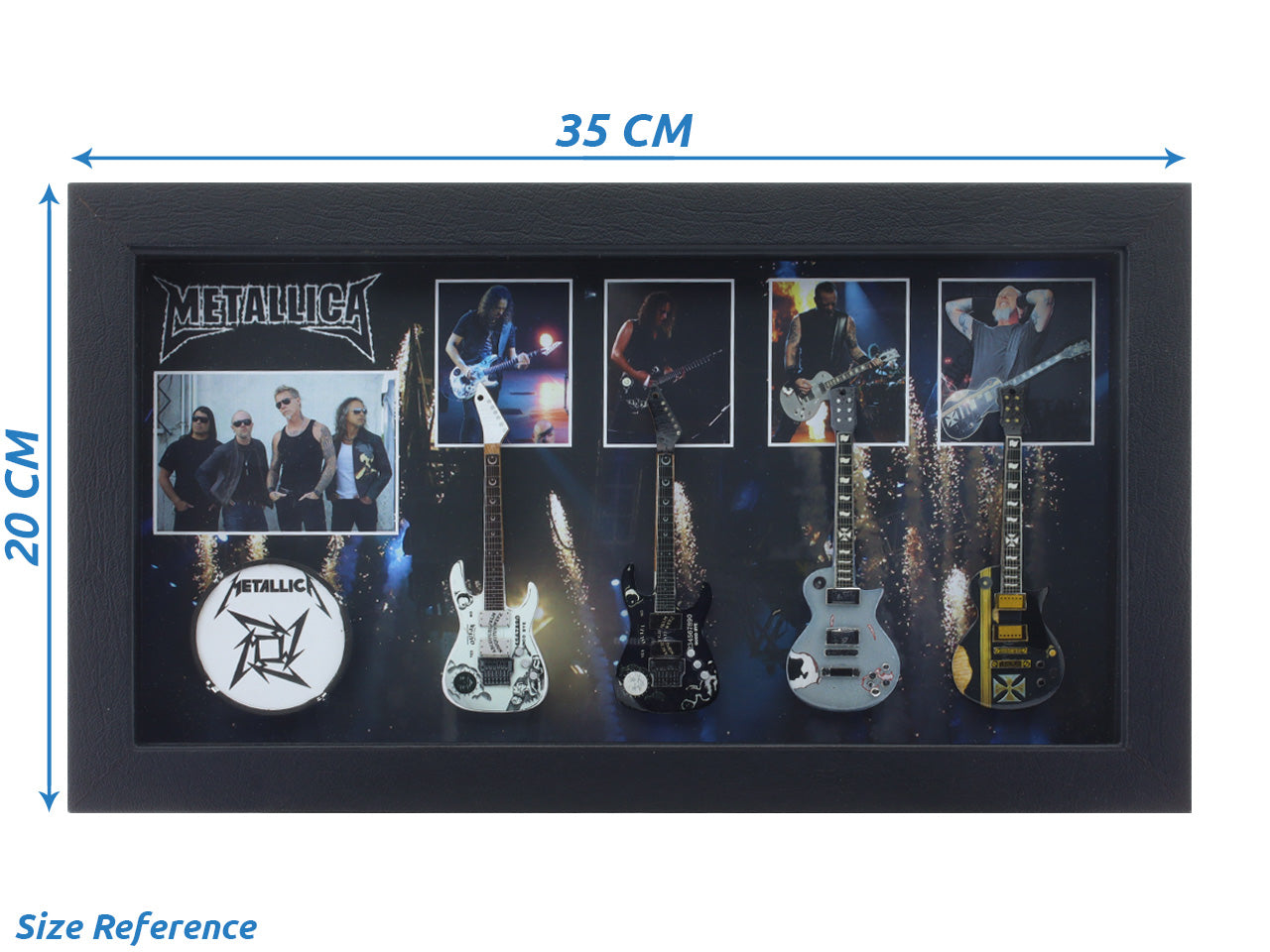 Metallica band photo frame with miniature guitars Design B - Bluecor