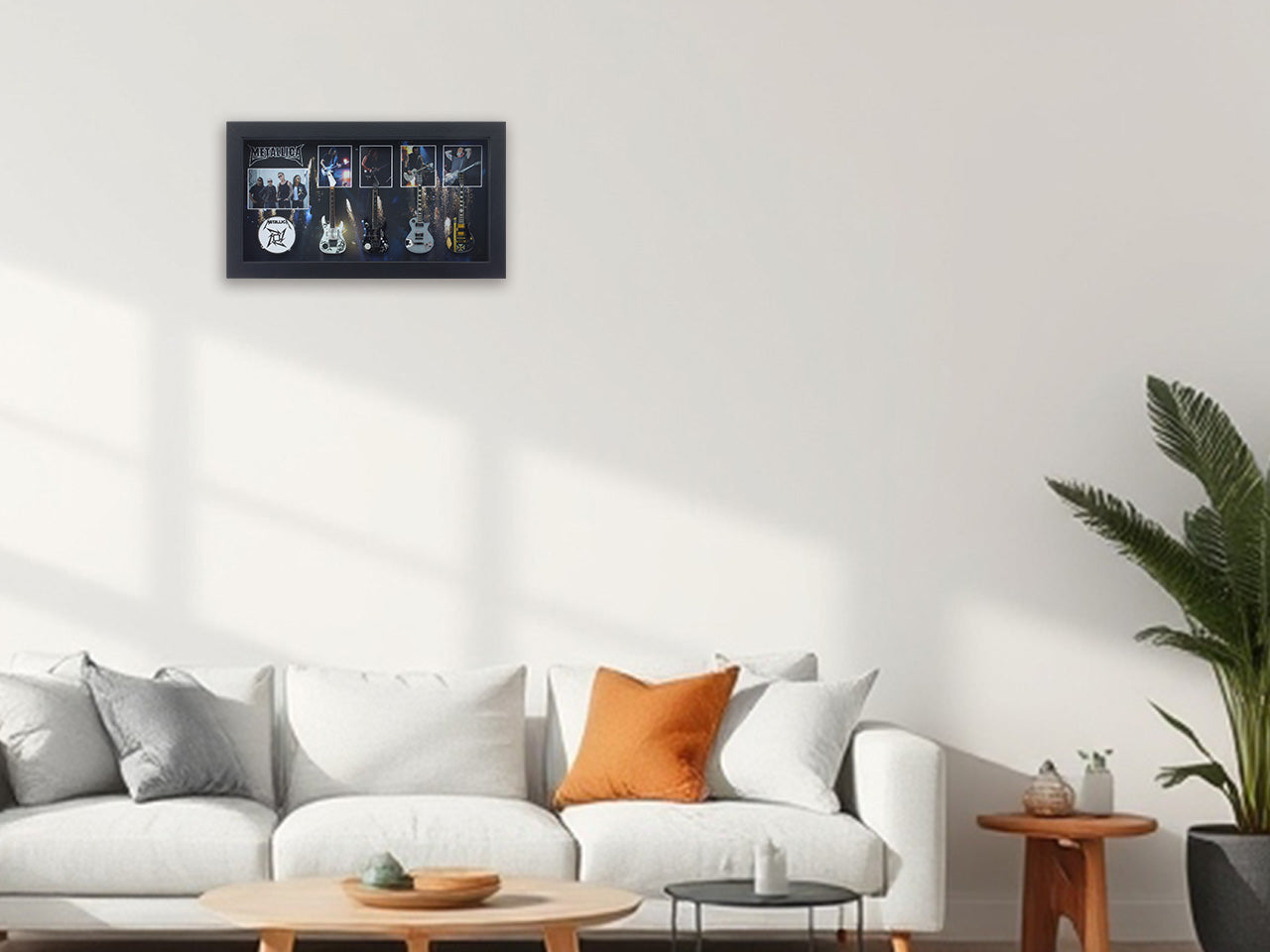 Metallica band photo frame with miniature guitars Design B - Bluecor