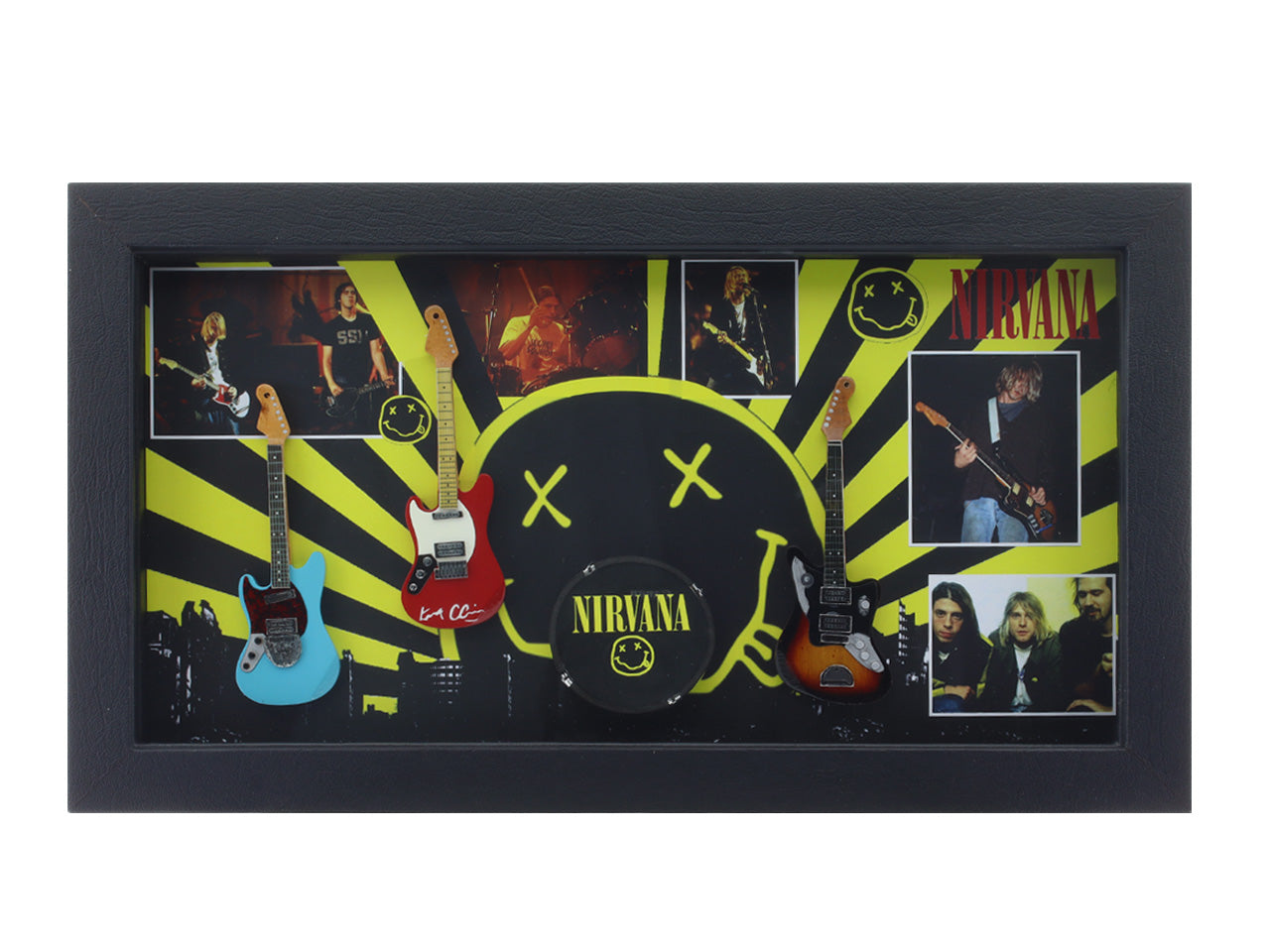 Nirvana band photo frame with miniature guitars Design A