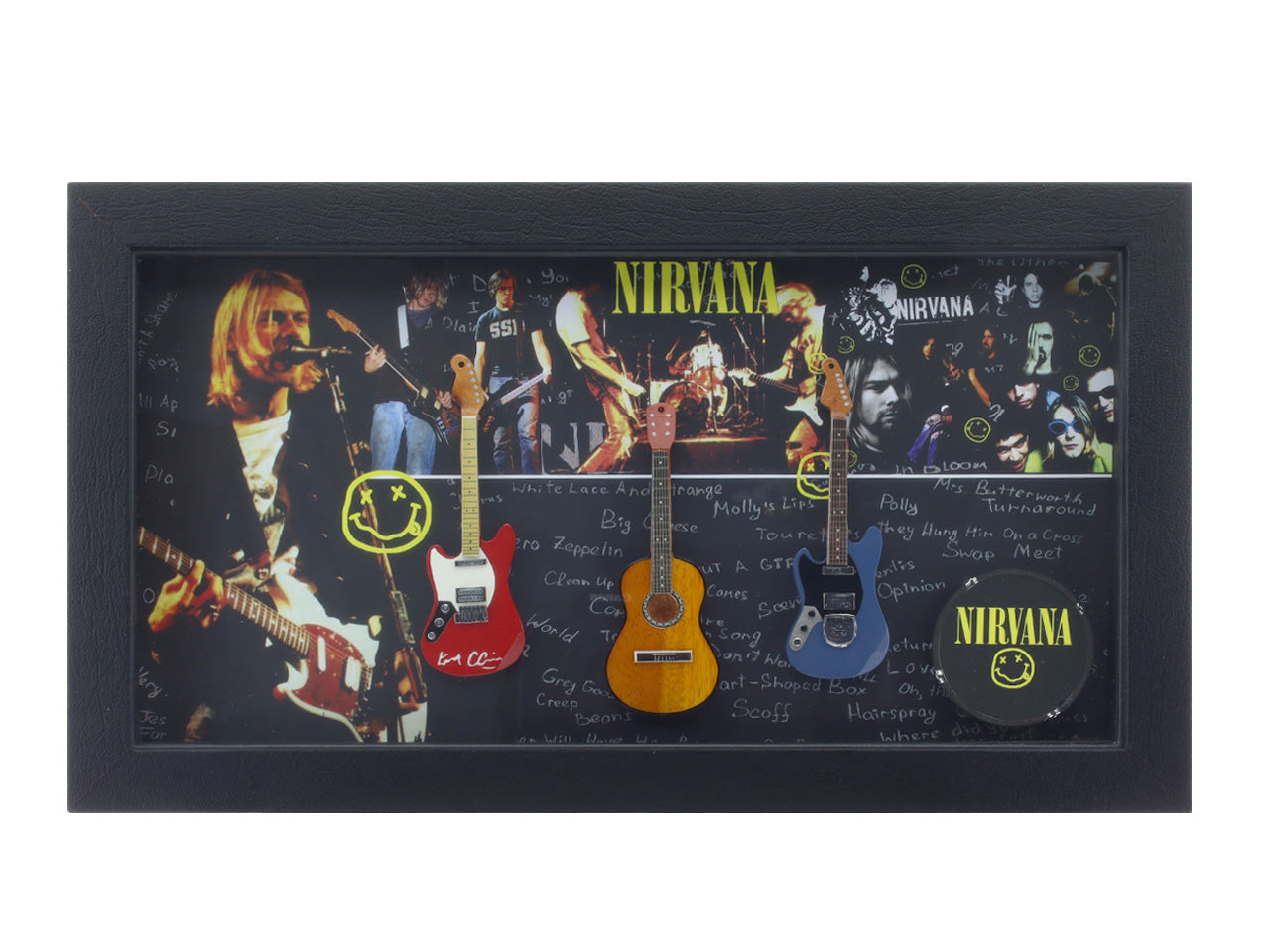 Nirvana band photo frame with miniature guitars Design B