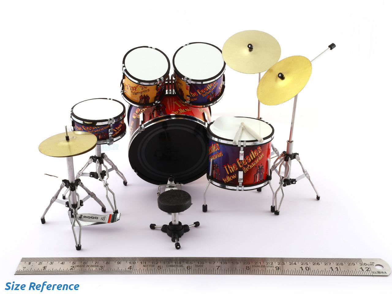 Beatles music band Miniature Drum set collectible Design B