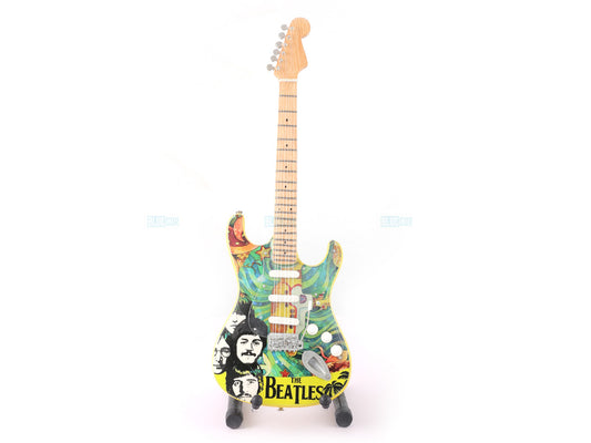 Beatles music band Miniature Guitar with Stand Generic design B - Decor