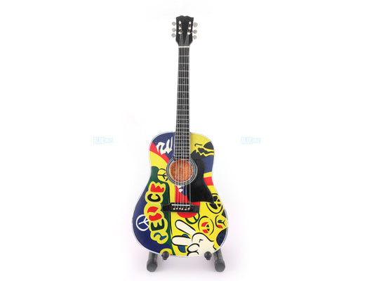 Beatles music band Miniature Guitar with Stand Generic design C - Decor