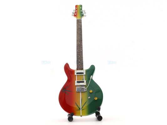 Bob Marley Wooden Miniature Guitar with Stand Generic design A