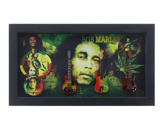 Bob Marley Music band photo frame with miniature guitars Design A