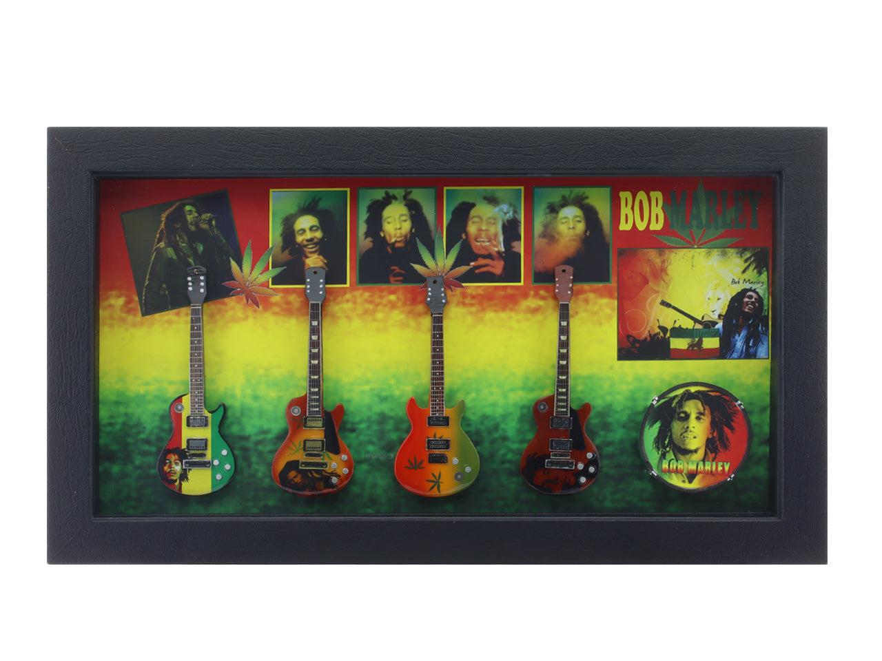 Bob Marley Music band photo frame with miniature guitars Design B