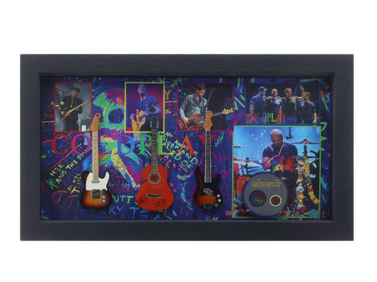 Coldplay Music band photo frame with miniature guitars Design A