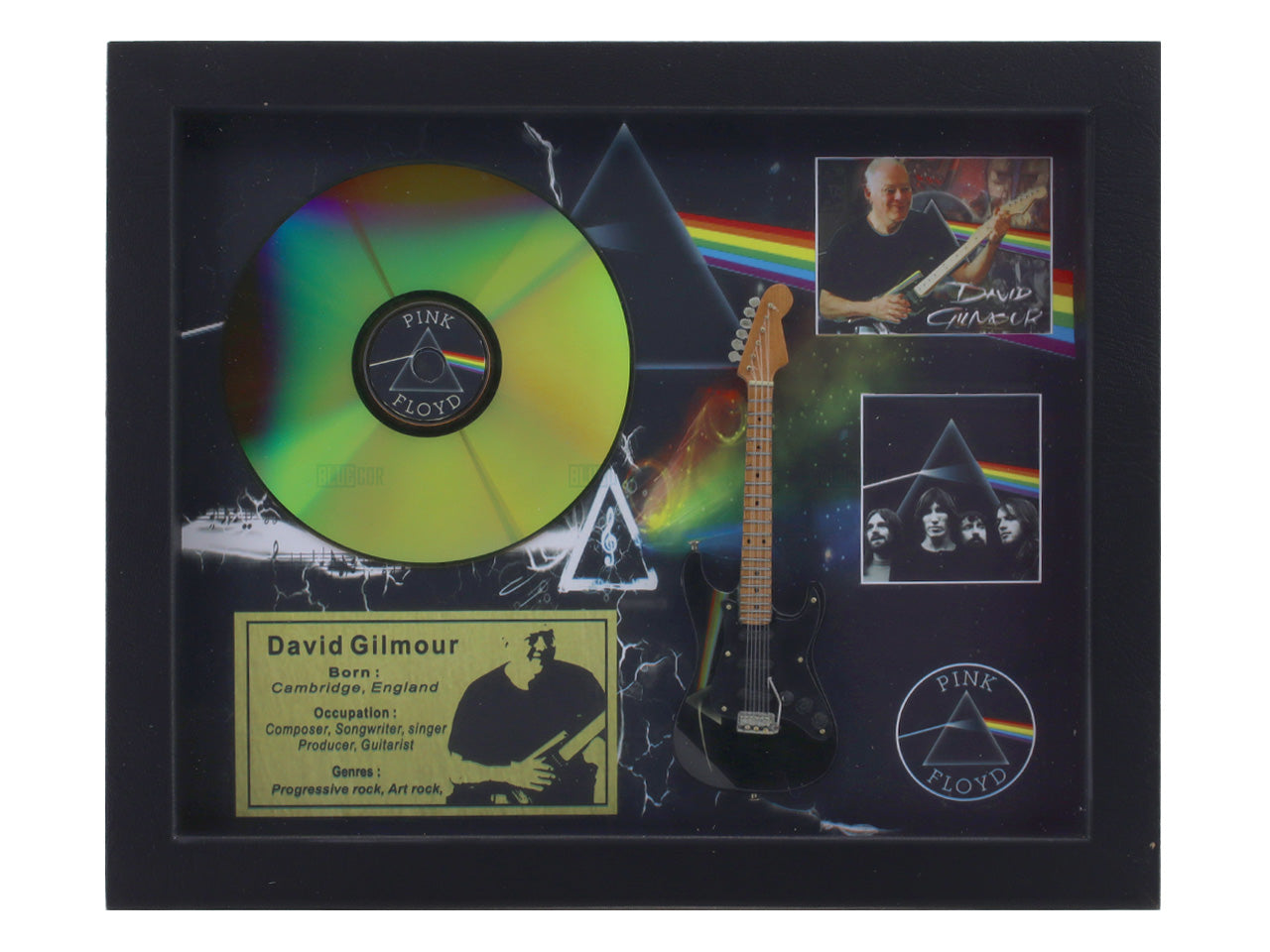 David Gilmour Pink Floyd 3D frame with miniature guitar premium classic rock wall décor collectible by Bluecor India