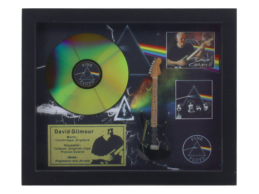 David Gilmour Pink Floyd 3D frame with miniature guitar premium classic rock wall décor collectible by Bluecor India