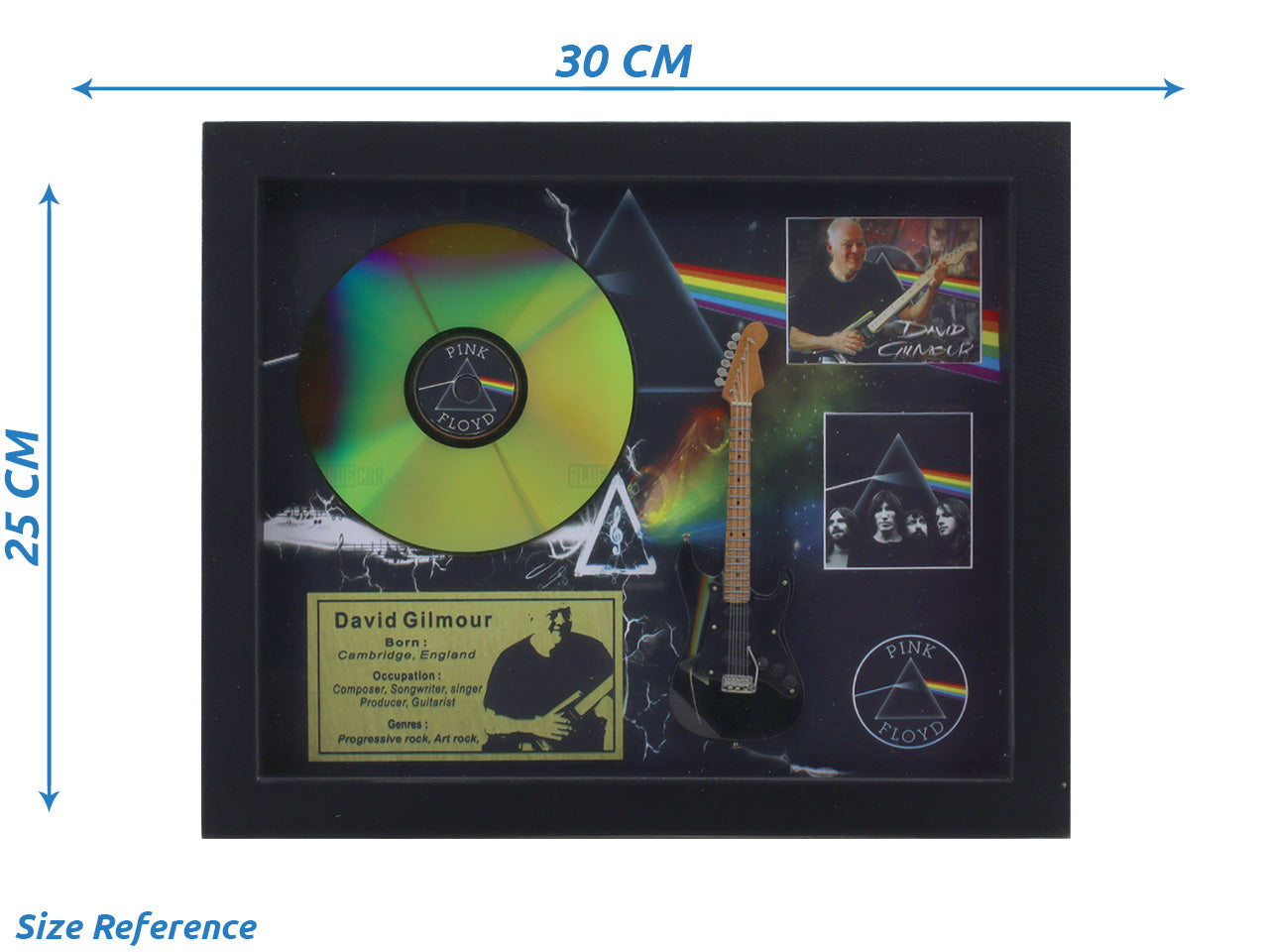 David Gilmour Pink Floyd 3D Frame with Miniature Guitar | Classic Rock Wall Décor Gift India