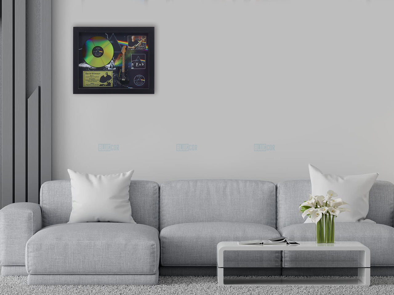 David Gilmour Pink Floyd 3D Frame with Miniature Guitar | Classic Rock Wall Décor Gift India