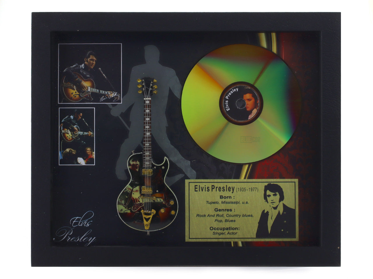 Elvis Presley 3D music frame with miniature guitar premium rock and roll wall décor collectible by Bluecor India