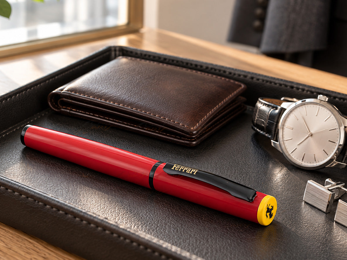 Ferrari-Inspired Magnetic Brass Pen | Premium Italian Automotive Desk Accessory & Gift