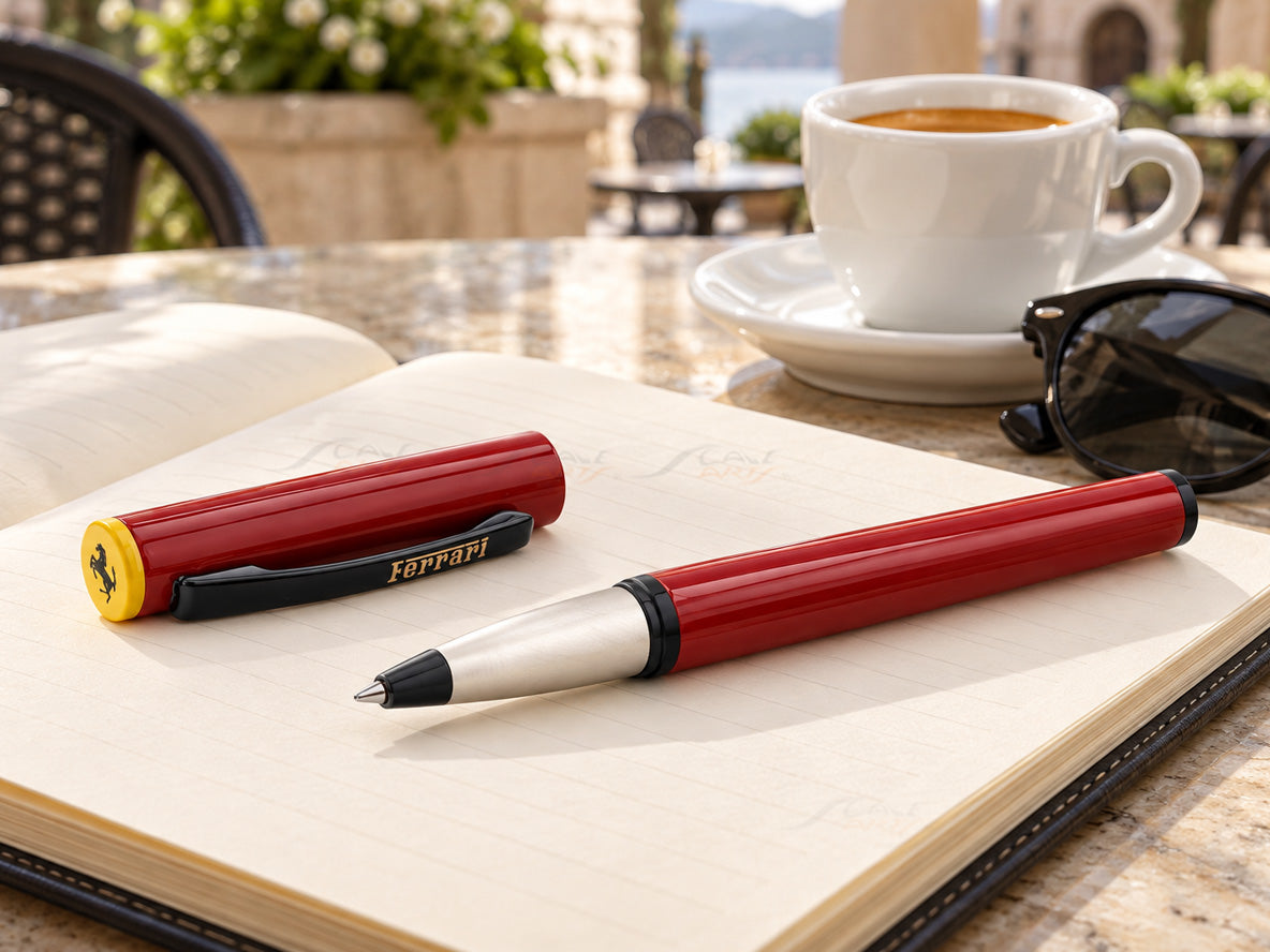 Ferrari-Inspired Magnetic Brass Pen | Premium Italian Automotive Desk Accessory & Gift